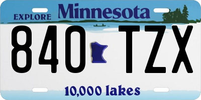 MN license plate 840TZX