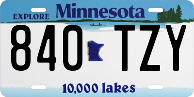 MN license plate 840TZY