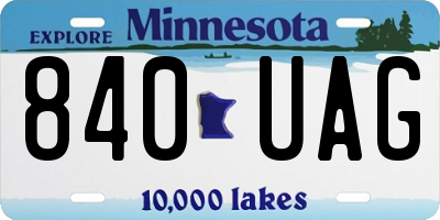 MN license plate 840UAG