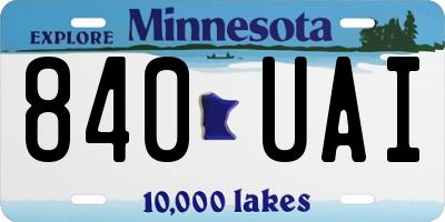 MN license plate 840UAI