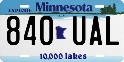 MN license plate 840UAL