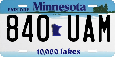 MN license plate 840UAM