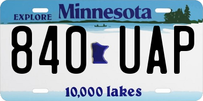 MN license plate 840UAP