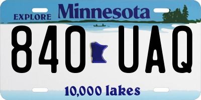 MN license plate 840UAQ