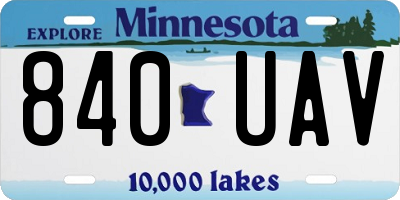 MN license plate 840UAV