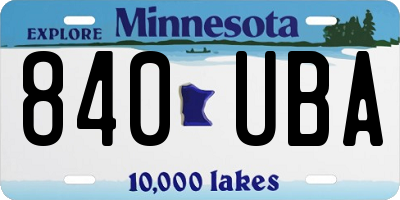 MN license plate 840UBA