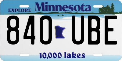 MN license plate 840UBE