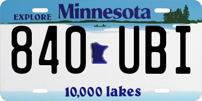 MN license plate 840UBI