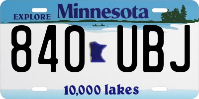 MN license plate 840UBJ