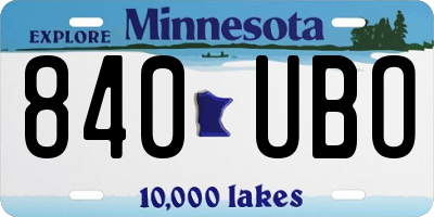 MN license plate 840UBO