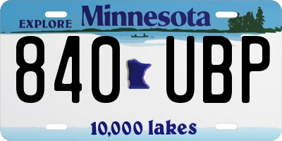 MN license plate 840UBP