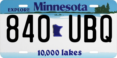 MN license plate 840UBQ