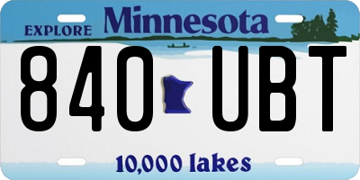 MN license plate 840UBT