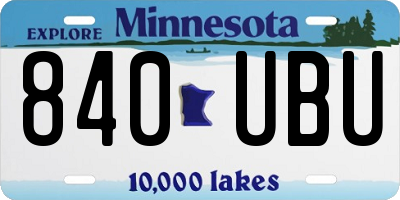 MN license plate 840UBU