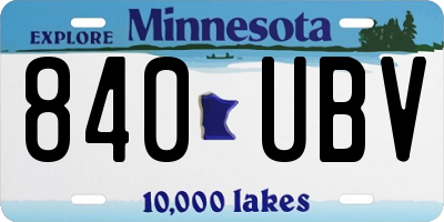 MN license plate 840UBV
