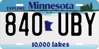 MN license plate 840UBY