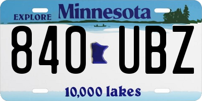 MN license plate 840UBZ