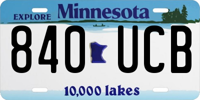 MN license plate 840UCB