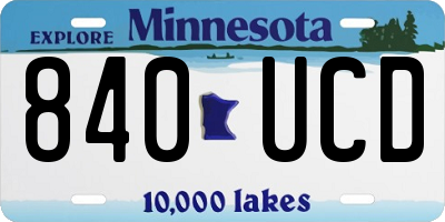 MN license plate 840UCD
