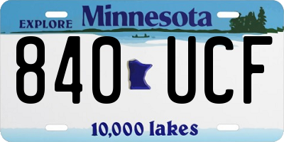 MN license plate 840UCF