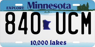 MN license plate 840UCM