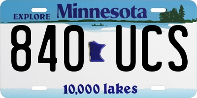 MN license plate 840UCS