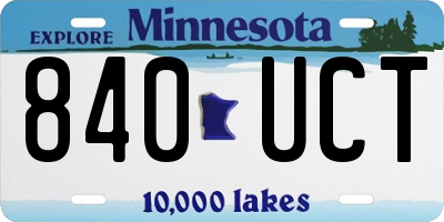 MN license plate 840UCT