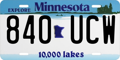 MN license plate 840UCW