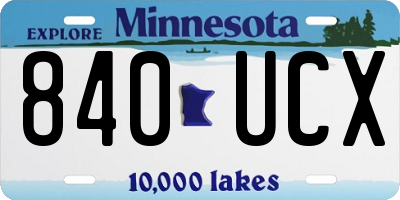 MN license plate 840UCX