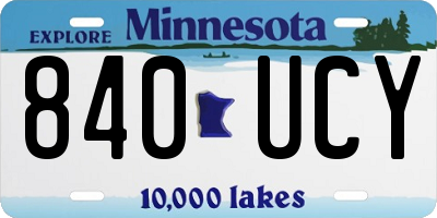MN license plate 840UCY