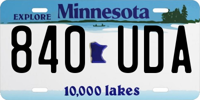 MN license plate 840UDA