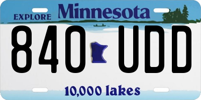 MN license plate 840UDD