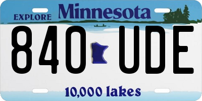 MN license plate 840UDE