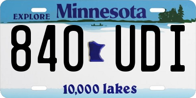 MN license plate 840UDI