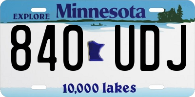 MN license plate 840UDJ