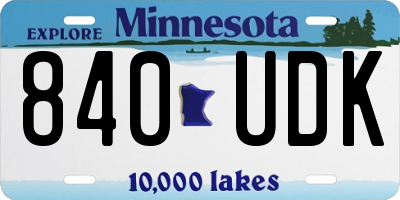 MN license plate 840UDK