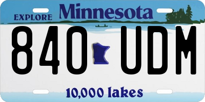 MN license plate 840UDM