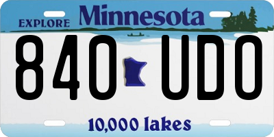 MN license plate 840UDO