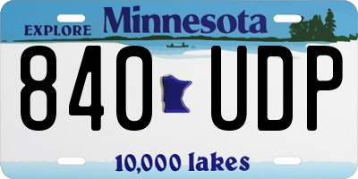 MN license plate 840UDP