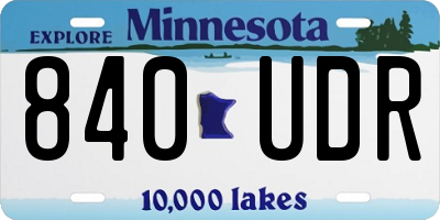 MN license plate 840UDR