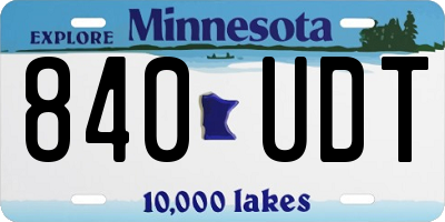 MN license plate 840UDT