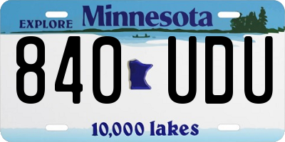 MN license plate 840UDU