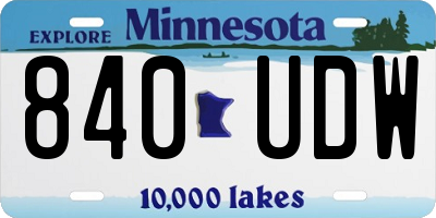 MN license plate 840UDW