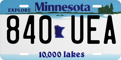 MN license plate 840UEA