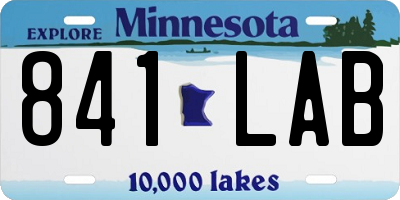MN license plate 841LAB