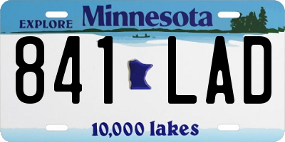 MN license plate 841LAD