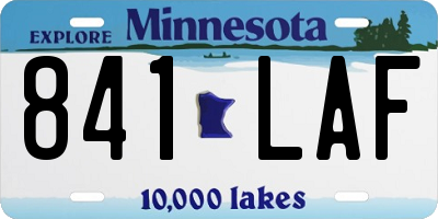 MN license plate 841LAF