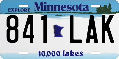 MN license plate 841LAK