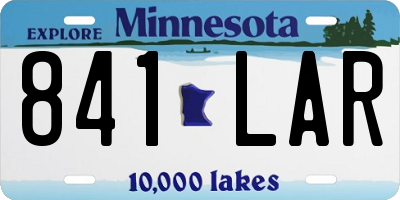 MN license plate 841LAR