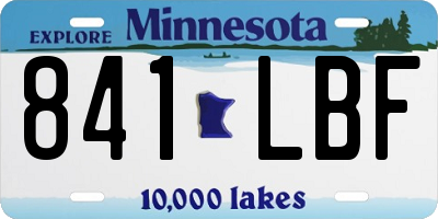 MN license plate 841LBF